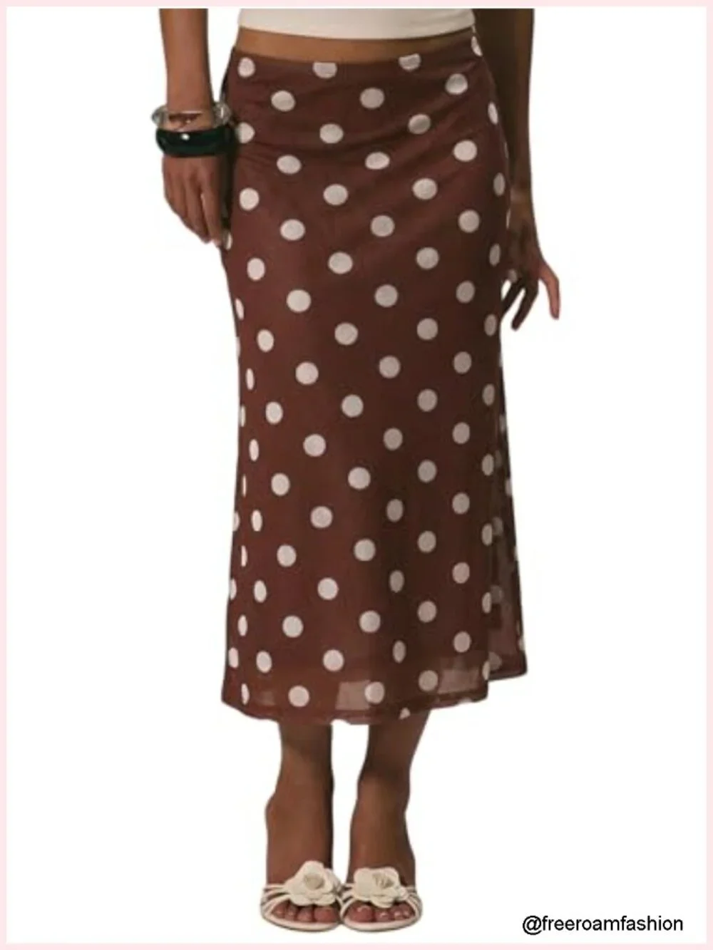 Polka Dots Midi Skirt Flowy Mesh Long Skirt Summer